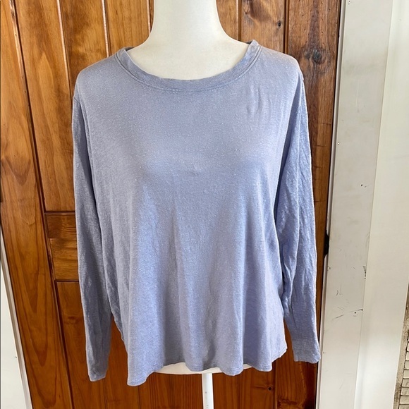 Eileen Fisher Tops - Eileen Fisher Jersey Organic Linen Long sleeve Tee Top XL Lavender Light Purple